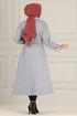 Belted Stamp Coat MSS5065 Grey - Thumbnail