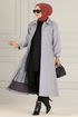 Belted Stamp Coat MSS5065 Grey - Thumbnail