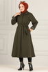 Belted Stamp Coat MSS5065 Khaki - Thumbnail