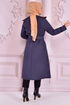 Belted Trench coat Navy blue END5069 - Thumbnail