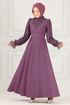 Belted Tulle Dress Lilac ASM2637 - Thumbnail