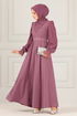 Belted Tulle Dress Rose Kurusu ASM2637 - Thumbnail