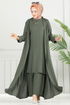 Bisiklet Yaka Hırkalı Takım 0342BGS895-M Haki - Thumbnail