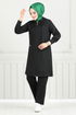 Biye Détail Hijab Équipe 1978FON1064-M Noir - Thumbnail