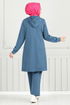 Biye Detail Hijab Team 1978FON1064-M Indigo - Thumbnail