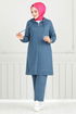 Biye Detail Hijab Team 1978FON1064-M Indigo - Thumbnail