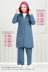 Biye Detail Hijab Team 1978FON1064-M Indigo - Thumbnail
