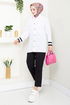 Biye Detailed Shirt 407EVO1065-M Ecru - Thumbnail