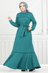 Biye Detailed Winter Dress 4025PM1063-M Oil - Thumbnail