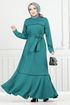 Biye Detailed Winter Dress 4025PM1063-M Oil - Thumbnail