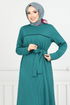 Biye Detailed Winter Dress 4025PM1063-M Oil - Thumbnail