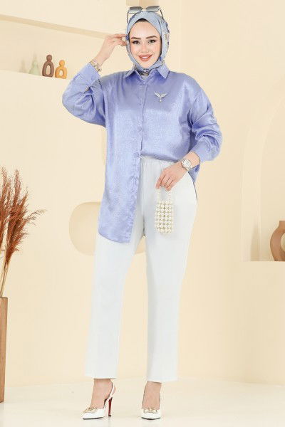 N.F.C. - Blouses and Shirts 5296NFC1010-MS Baby Blue