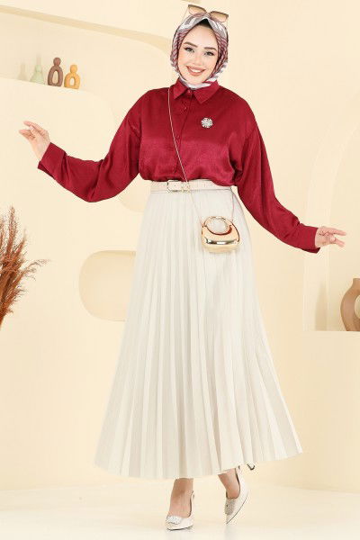 N.F.C. - Blouses and Shirts 5296NFC1010-MS Burgundy