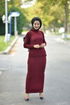 Boğazlı Triko Kombin Bordo Bordo MİH2266 - Thumbnail