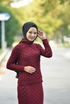 Boğazlı Triko Kombin Bordo Bordo MİH2266 - Thumbnail