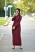 Boğazlı Triko Kombin Bordo Bordo MİH2266 - Thumbnail