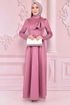 Bogen Satin Kleid Rose Kurusu ASM2465 - Thumbnail