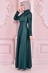 Bogen Satin Kleid Smaragde ASM2465 - Thumbnail