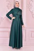 Bogen Satin Kleid Smaragde ASM2465 - Thumbnail