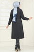 Bolero Detailed Stamp Coat 2054BGS895-M Anthracite - Thumbnail