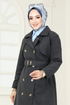 Bolero Detailed Stamp Coat 2054BGS895-M Anthracite - Thumbnail