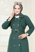 Bolero Detailed Stamp Coat 2054BGS895-M Emerald - Thumbnail