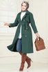 Bolero Detailed Stamp Coat 2054BGS895-M Emerald - Thumbnail