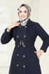 Bolero Detailed Stamp Coat 2054BGS895-M Laci - Thumbnail