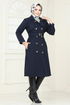 Bolero Detailed Stamp Coat 2054BGS895-M Laci - Thumbnail