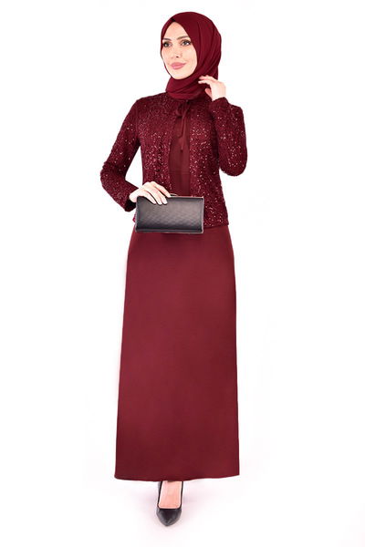 ASM - Bolero Dress Burgundy ASM2224