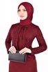 Bolero Dress Burgundy ASM2224 - Thumbnail