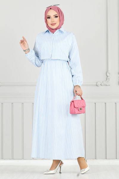 MRV Z.N.K. - Bolero Görünümlü Elbise 4735ZNK903-M Bebe Mavisi