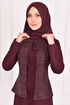 Bolerolu Dress Burgundy ASM2441 - Thumbnail