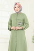 Boncuk Detay Tesettür Takım 2686SL432-MS Çağla - Thumbnail