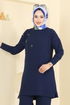 Boncuk Detaylı Tesettür Takım 6013UZ662-MS Laci - Thumbnail