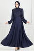 Boncuk İşlemeli Saten Abiye 5691EDF311-MS Laci - Thumbnail