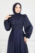 Boncuk İşlemeli Saten Abiye 5691EDF311-MS Laci - Thumbnail