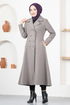 Boutonné Cachet Manteau LM 5455 Gris - Thumbnail