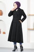 Boutonné Cachet Manteau LM 5455 Noir - Thumbnail