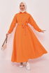 Boutonné Robe Orange FIN5530 - Thumbnail