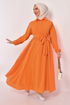 Boutonné Robe Orange FIN5530 - Thumbnail