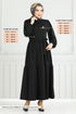Broché Hijab Robe Numéro de pièce 4518NFC915-M Noir - Thumbnail