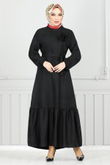 MRV O.Z.R. - Brooch Rose Detailed Dress 801OZR1047-M Black