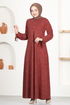 Button Detail Dress MSL1171 Cinnamon - Thumbnail