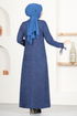 Button Detail Dress MSL1171 Navy blue - Thumbnail