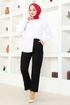 Button Detail Pants MSL5010 Black - Thumbnail