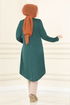 Button Detail Tunic MSL1179 Emerald - Thumbnail