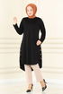 Button Detail Tunic MSL1179 Taba - Thumbnail