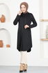 Button Detail Tunic MSL1180 Black - Thumbnail