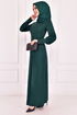 Buttoned Dress Emerald ASM21510 - Thumbnail